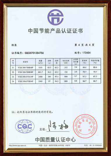 中国节能产品认证证书（单级双吸离心泵)5